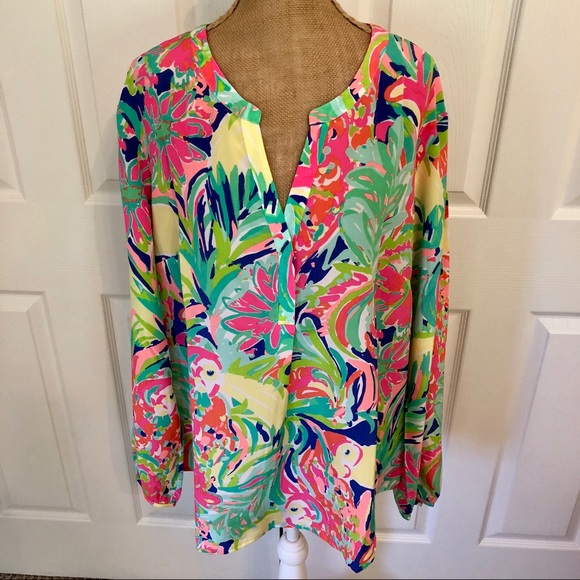 Lilly Pulitzer Tops - 🎉💲⬇️NWT Lilly Pulitzer Stacey Top Casa Banana XL
